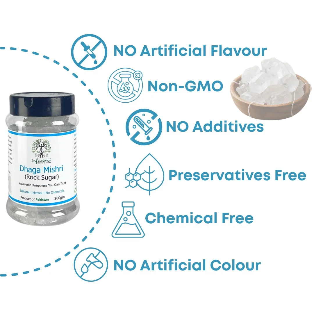 Dhaga Mishri 100% natural pure quality seals - chemical-free, non-GMO and preservative-free
