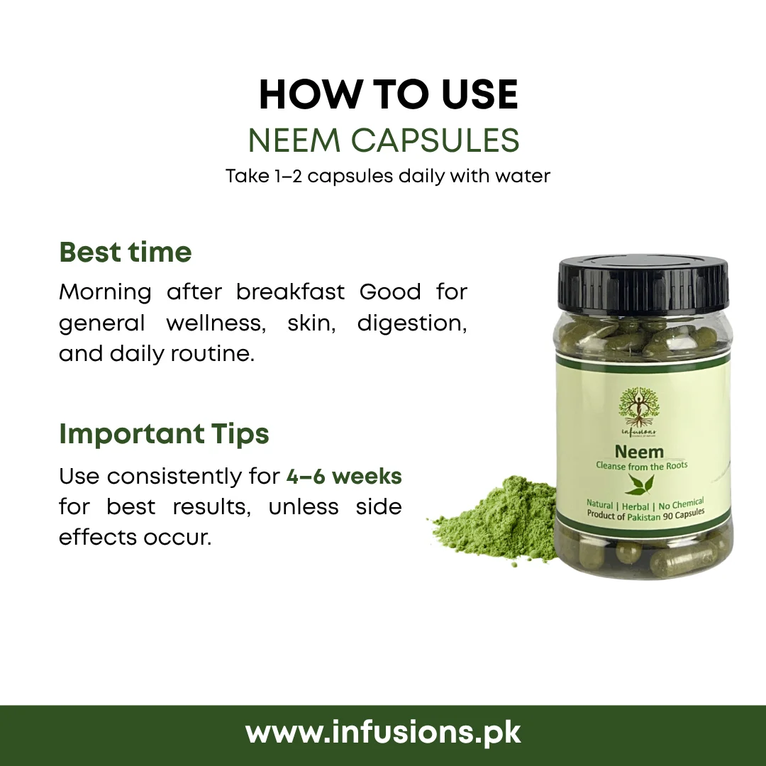 How to take Neem Capsules - recommended daily supplement dosage and directions for use