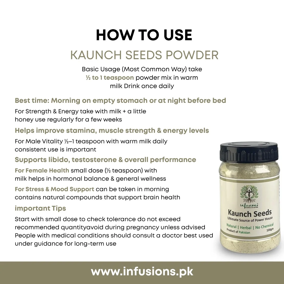 How to use Kaunch Seeds Powder - directions for use, dosage and step-by-step instructions