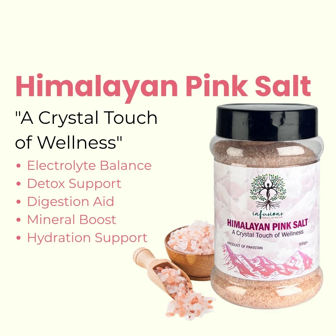 Himalayan Pink Salt key benefits, natural wellness properties and herbal care advantages infographic