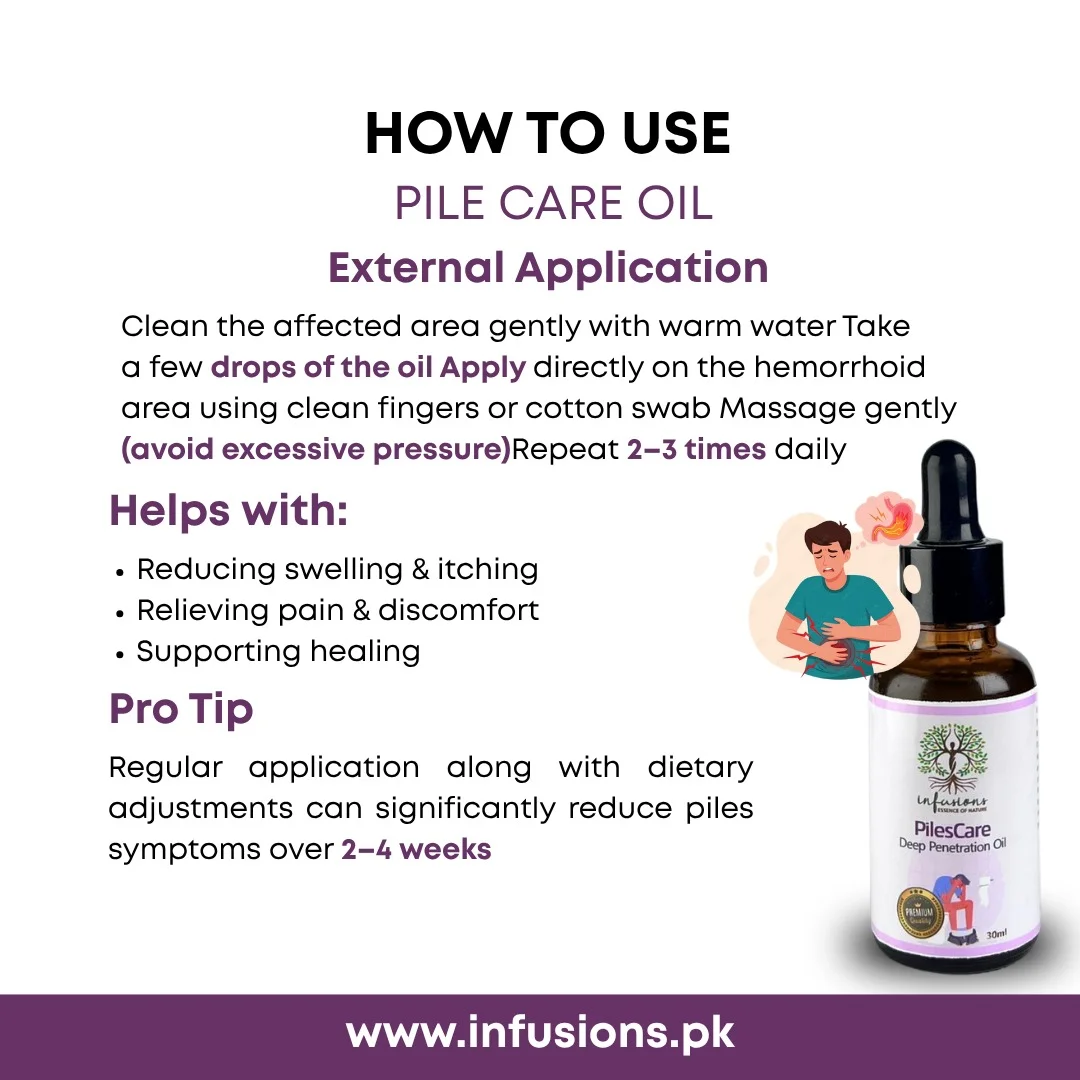 How to apply Piles Care Oil - step-by-step hair and skin application guide