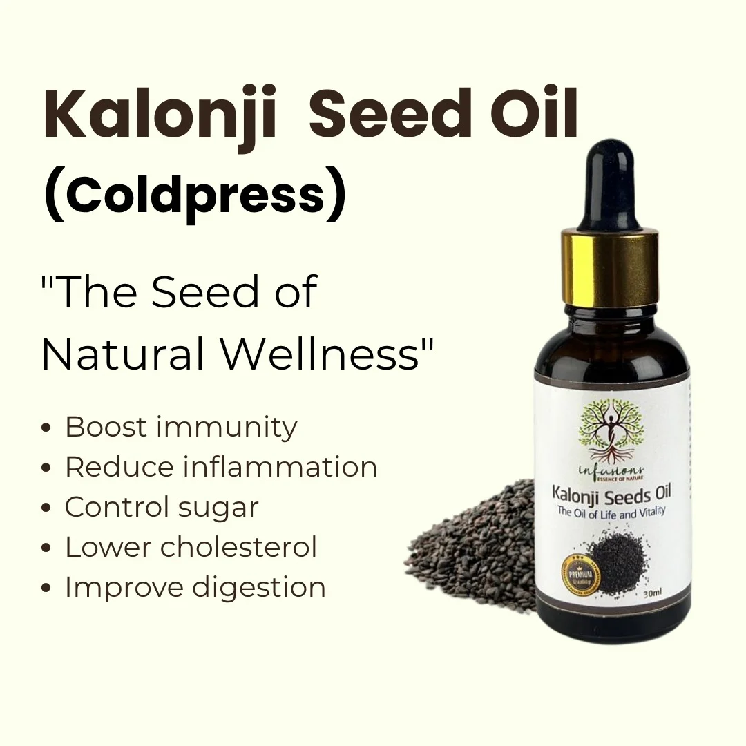 Black Seed key benefits, deep hair and skin nourishment advantages infographic