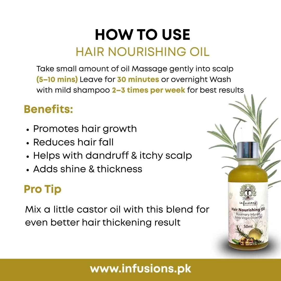 How to apply Hair Nourishing Oil - step-by-step hair and skin application guide
