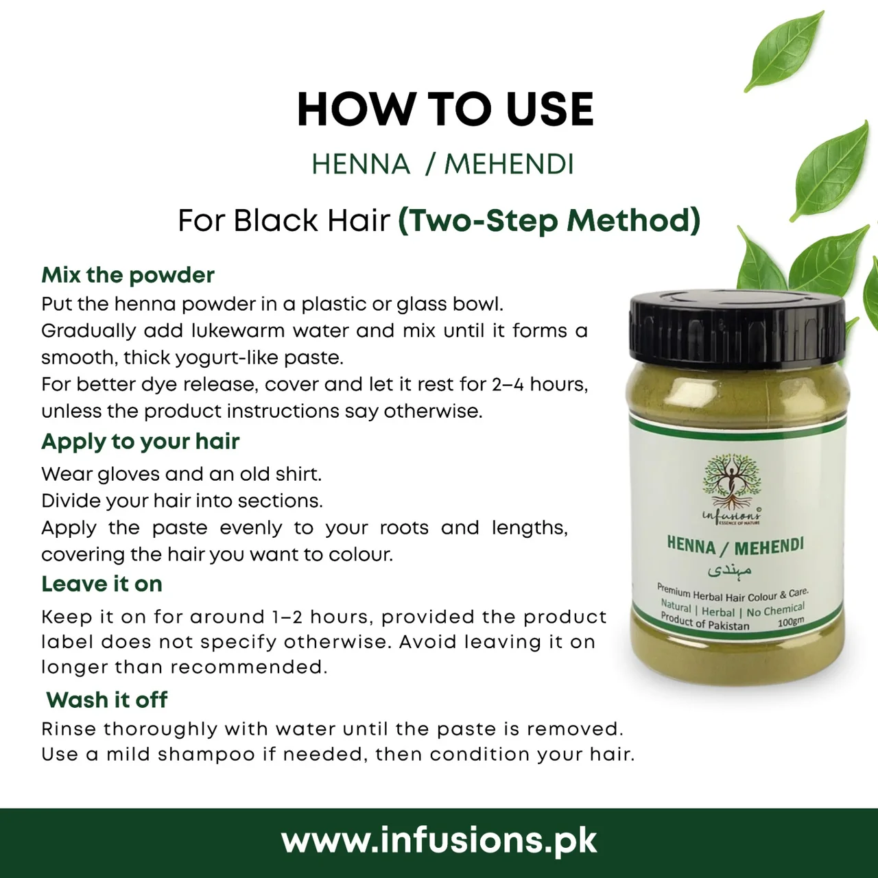 How to use Henna / Mehendi Powder - step-by-step natural hair dyeing directions and application guide