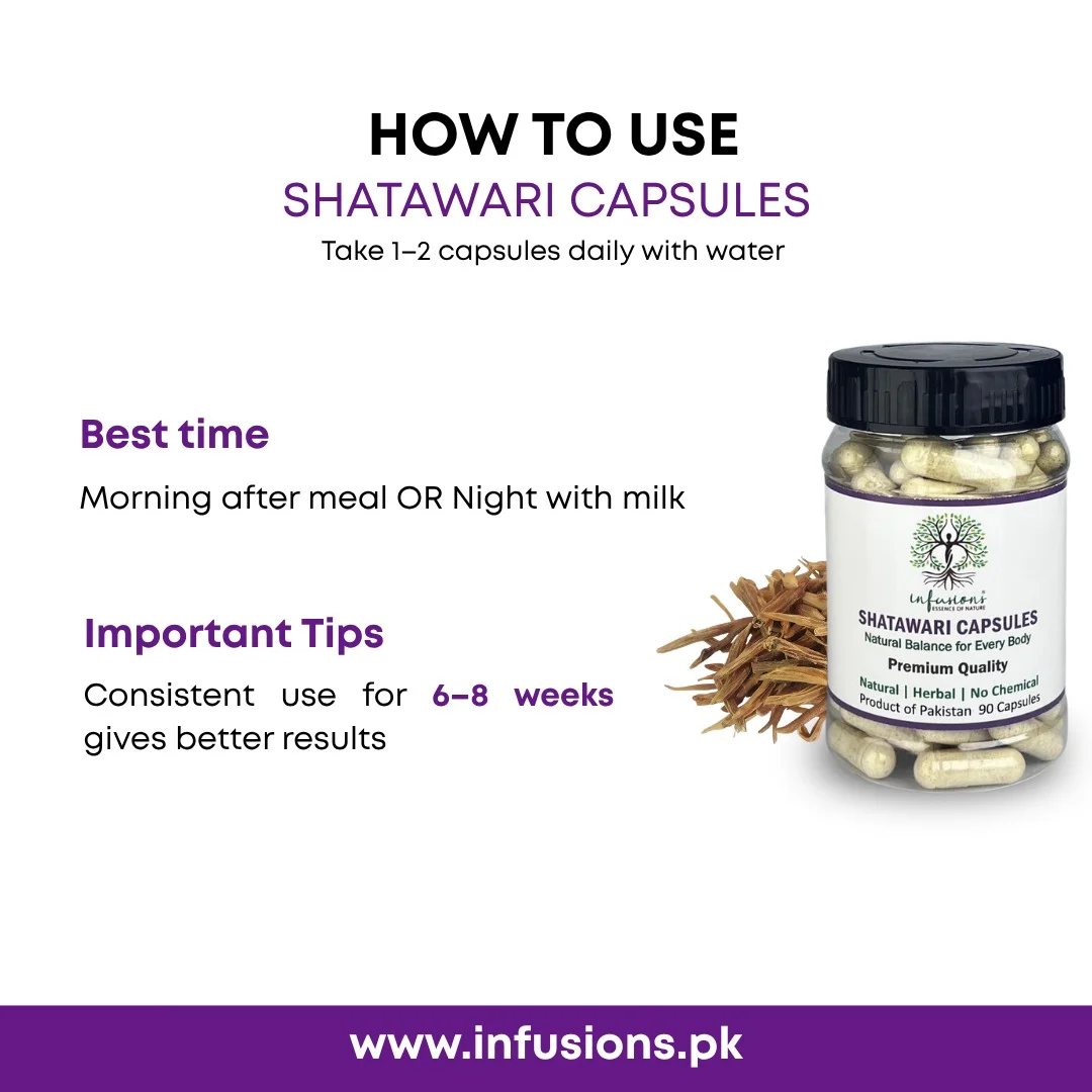 How to take Shatawari Roots Capsules - recommended daily supplement dosage and directions for use